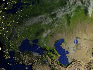 Dünya'nın gerçekçi model üzerinde Batı Asya