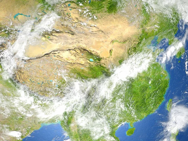 Chine et Mongolie sur la planète Terre — Photo