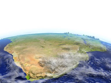 Güney Afrika Dünya gerçekçi bir model üzerinde