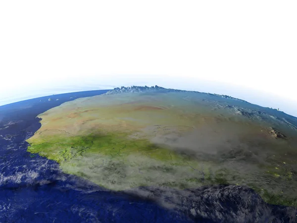 Західна Африка на реалістичну модель землі — стокове фото
