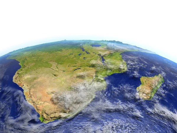 Zuid-Afrika op een realistisch model van aarde — Stockfoto