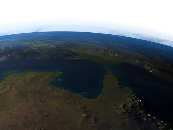 Australie du Nord la nuit sur la planète Terre — Photo