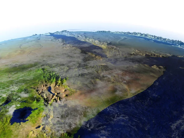 Chifre da África em modelo realista da Terra — Fotografia de Stock