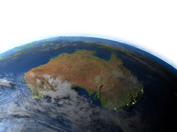 Austrália à noite no planeta Terra — Fotografia de Stock