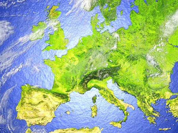 L'Europa sul modello realistico della Terra — Foto Stock