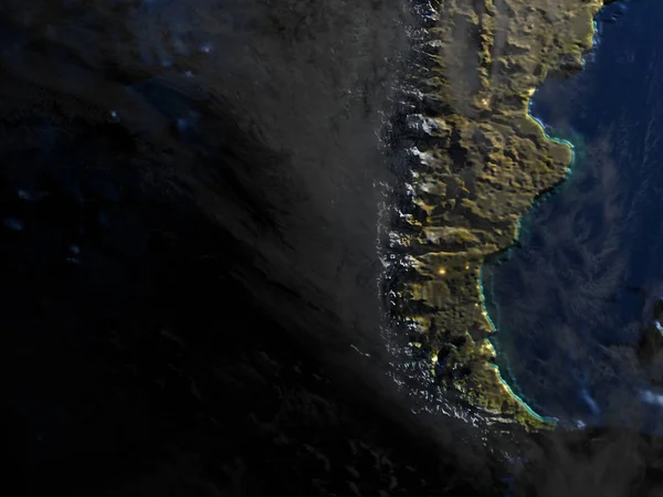 巴塔哥尼亚地球-可见海洋地板上 — 图库照片