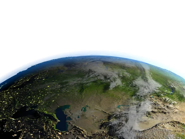 Asia Centrală și de Vest pe planeta Pământ — Fotografie, imagine de stoc