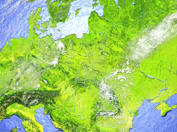 在现实的模型，地球上的东欧 — 图库照片
