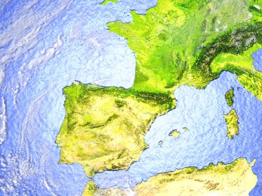 Dünya'nın gerçekçi model üzerinde Iberia