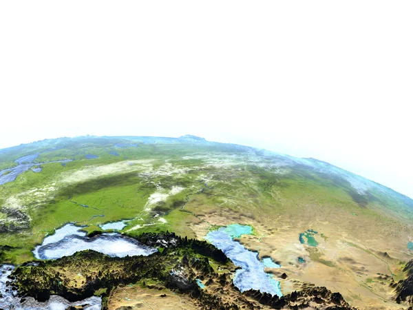 地球-可见洋底上西亚 — 图库照片