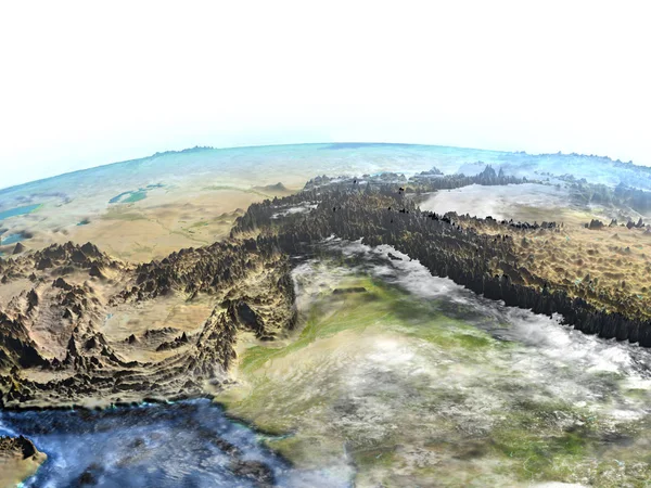 地球-可见海底上的喜马拉雅山 — 图库照片