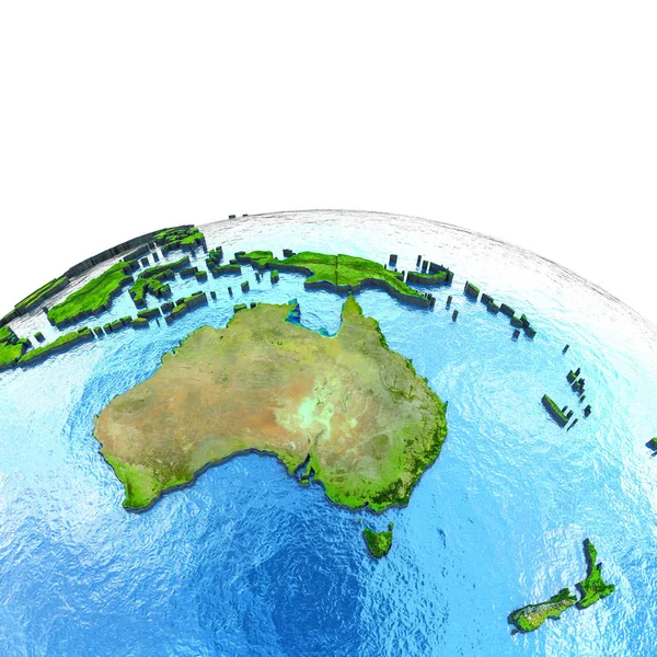Австралія на моделі Землі — стокове фото
