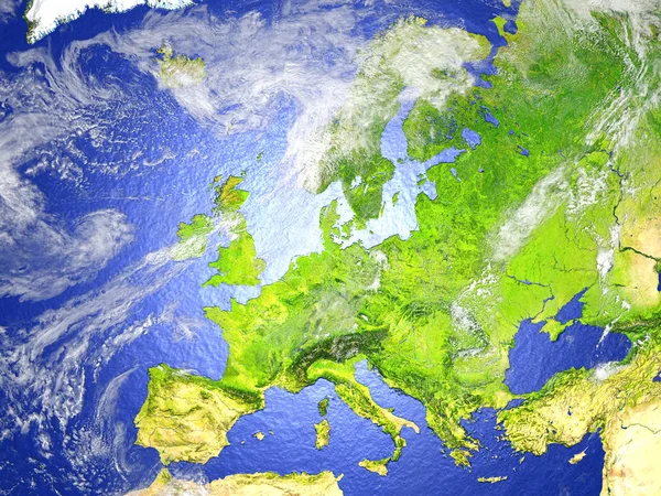 Evropa na realistický model země — Stock fotografie