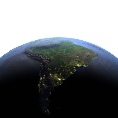 Güney Amerika Planet Earth geceleri