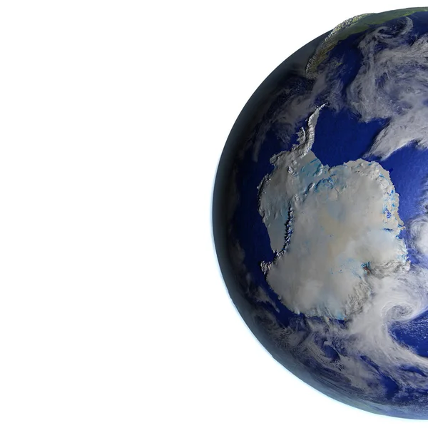 Antractic op realistische model van aarde — Stockfoto
