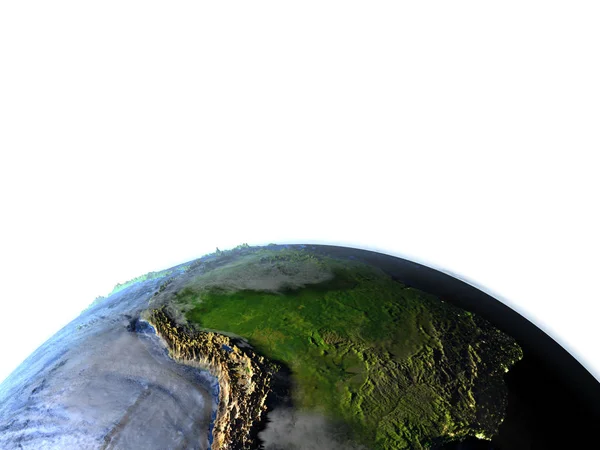 Південної Америки на землі - видимі океанського дна — стокове фото