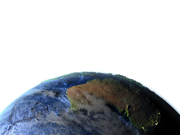 Austrália na Terra - fundo oceânico visível — Fotografia de Stock