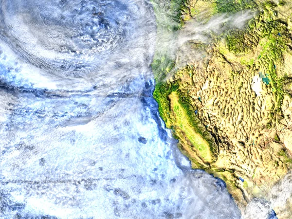 La costa oeste de los EEUU en la Tierra - el fondo visible del océano — Foto de Stock