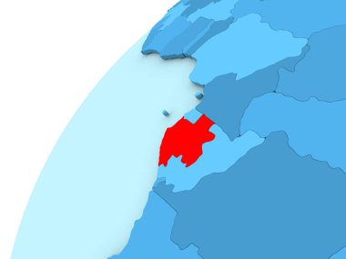 Gabon kırmızı mavi dünya üzerinde