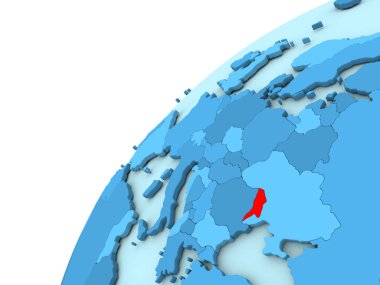 Moldova kırmızı mavi dünya üzerinde