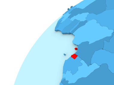 Ekvator Ginesi kırmızı mavi dünya üzerinde