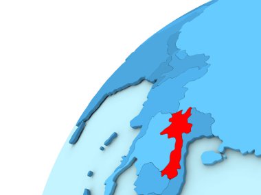 Laos kırmızı mavi dünya üzerinde