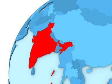 Hindistan kırmızı mavi dünya üzerinde