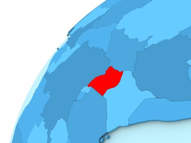 Uganda kırmızı mavi dünya üzerinde