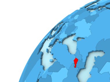 Ermenistan kırmızı mavi dünya üzerinde