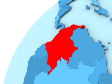 Kolombiya kırmızı mavi dünya üzerinde