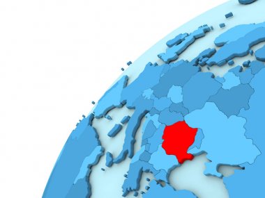 Romanya kırmızı mavi dünya üzerinde