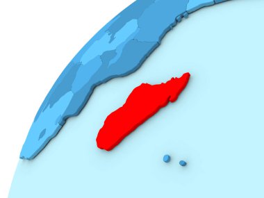 Madagaskar kırmızı mavi dünya üzerinde