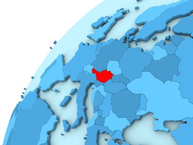Avusturya kırmızı mavi dünya üzerinde