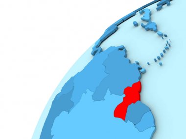 Kırmızı mavi küre üzerinde Guyana