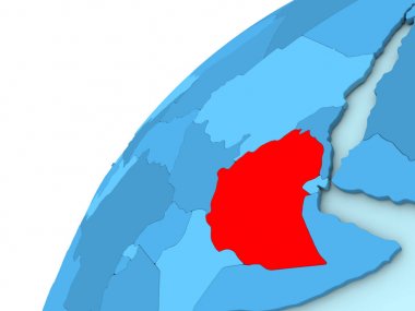 Etiyopya kırmızı mavi dünya üzerinde