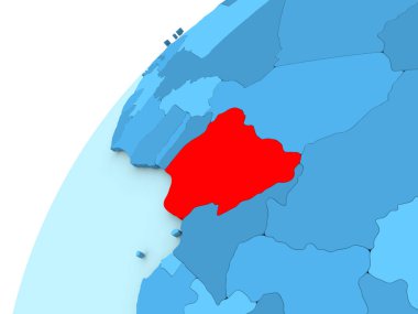 Nijerya kırmızı mavi dünya üzerinde