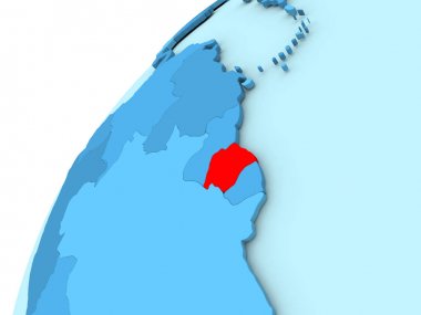 Surinam kırmızı mavi dünya üzerinde