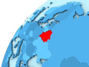 Kırmızı mavi küre üzerinde Beyaz Rusya