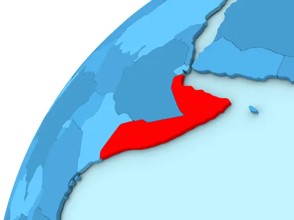 Somali kırmızı mavi dünya üzerinde — Stok fotoğraf