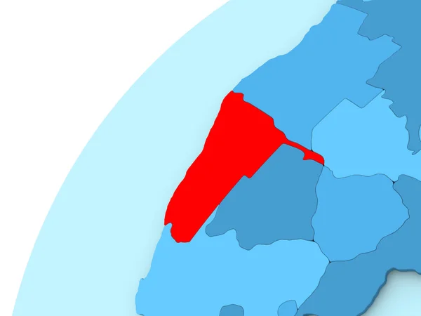 Namibia i rødt på blå klode – stockfoto