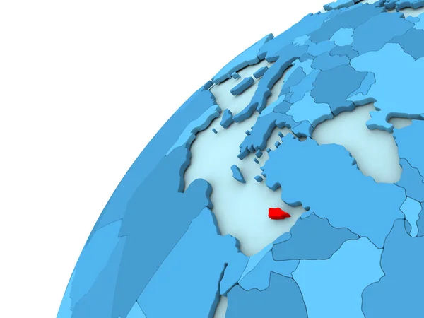 塞浦路斯在蓝色地球上的红 — 图库照片