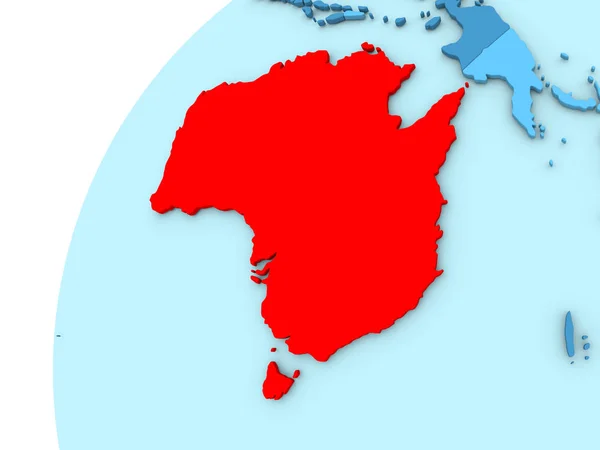 澳大利亚在蓝色地球上的红 — 图库照片