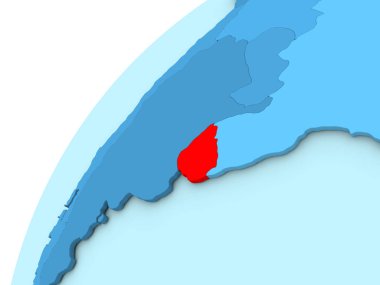 Uruguay kırmızı mavi dünya üzerinde