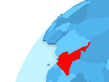 Kamerun kırmızı mavi dünya üzerinde