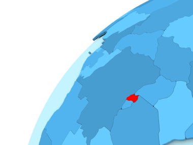 Ruanda kırmızı mavi dünya üzerinde