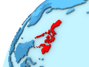 Filipinler kırmızı mavi dünya üzerinde