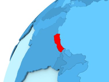 Nepal kırmızı mavi dünya üzerinde