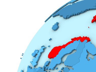 Norveç kırmızı mavi dünya üzerinde