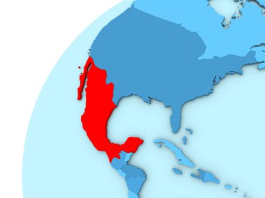 Meksika kırmızı mavi dünya üzerinde