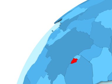 Burundi kırmızı mavi dünya üzerinde
